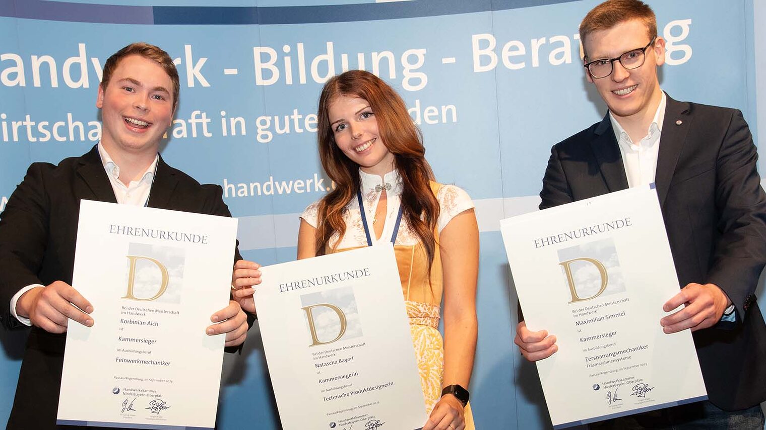 Ostbayerns beste Gesellen feierten ihre Topleistungen bei der „Deutschen Meisterschaft im Handwerk“ ausgelassen. 