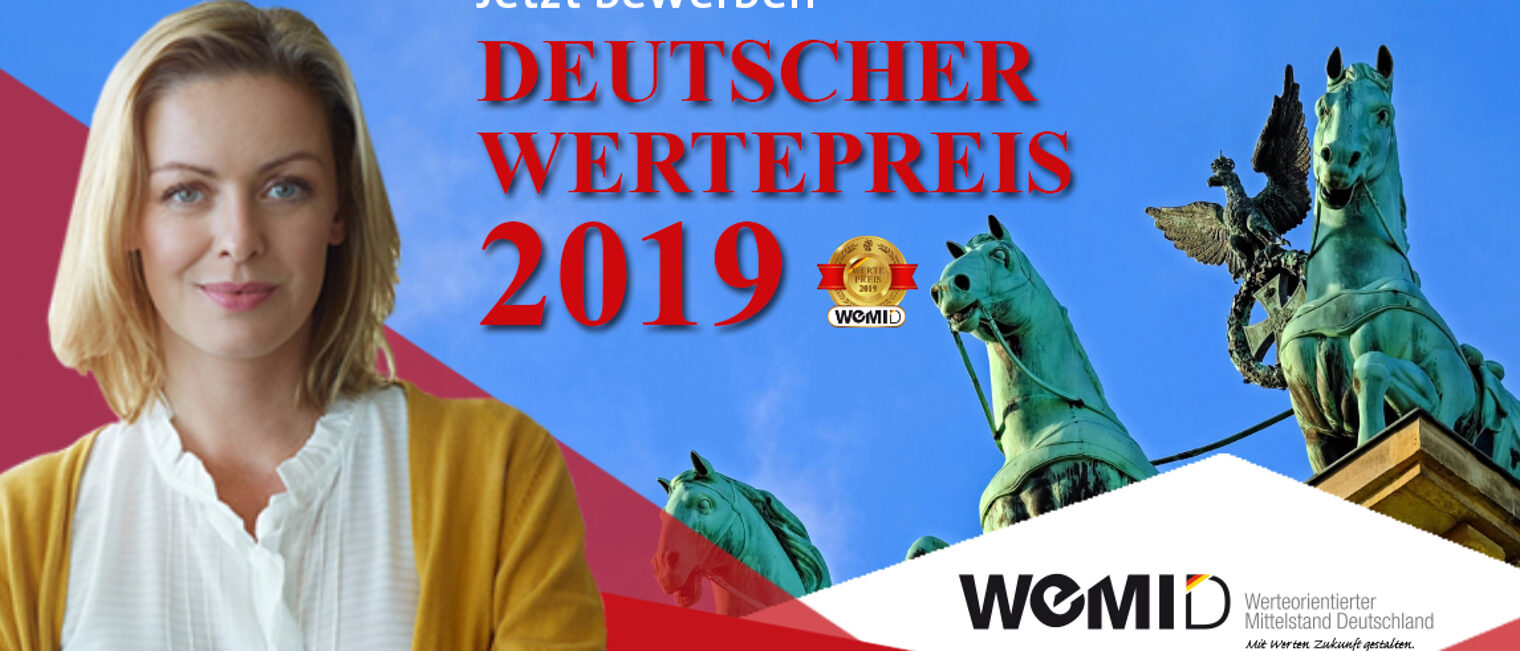 Bundesverband "Werteorientierter Mittelstand Deutschland e.V." vergibt "Deutschen Wertepreis 2019".
