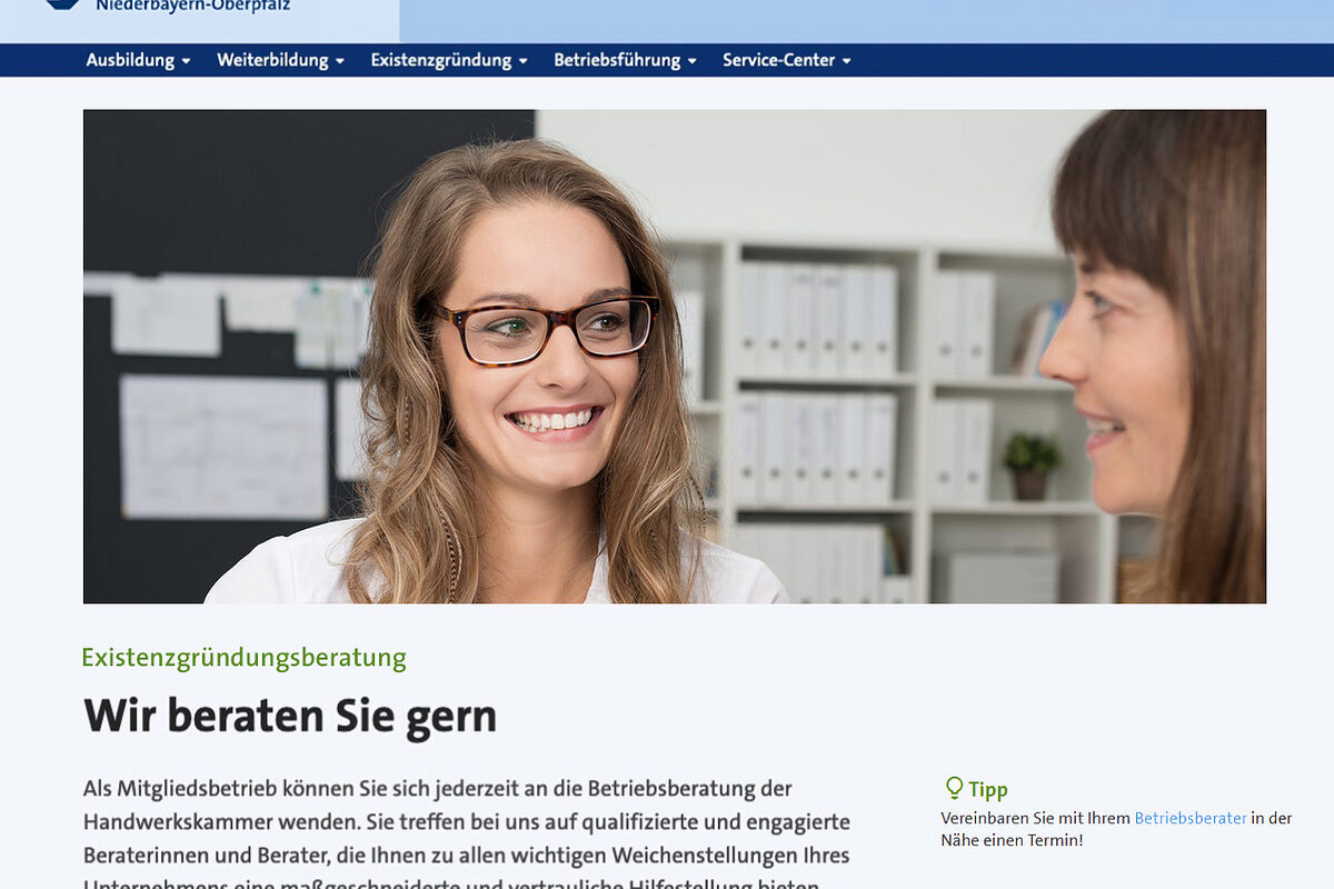 Bietet ein breites Spektrum an relevanten Informationen für Betriebsinhaber und Co.: Die optimierte Webseite der Handwerkskammer ist unter www.hwkno.de erreichbar.