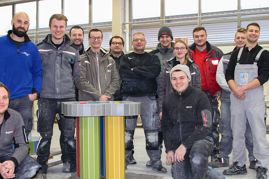 Stolze Jungmeister: die diesjährigen Absolventen im Fliesen-, Platten- und Mosaikleger-Handwerk. 