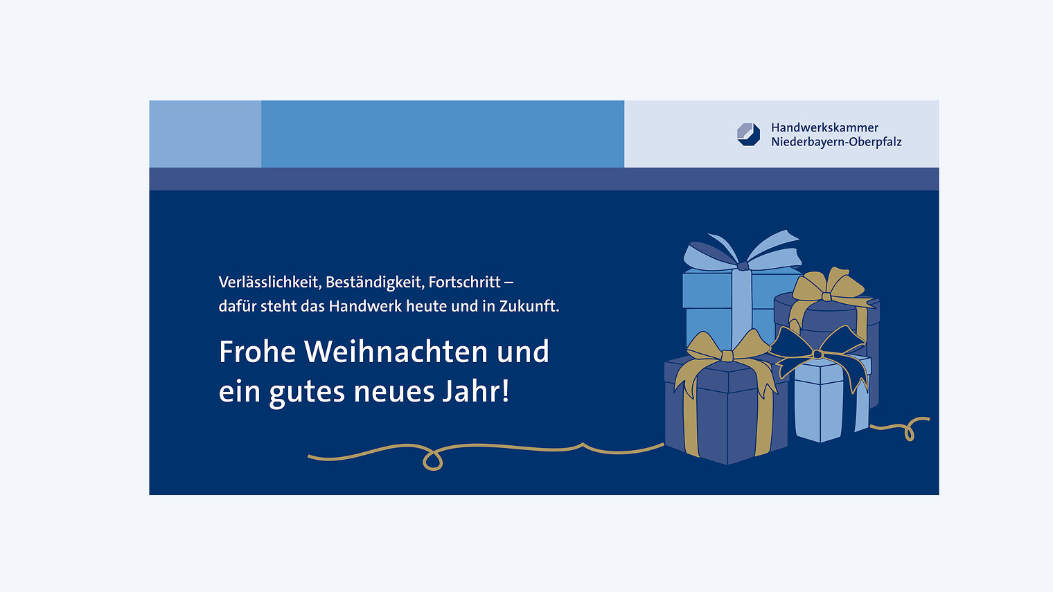 Der diesjährige Weihnachtsgruß der Handwerkskammer Niederbayern-Oberpfalz.
