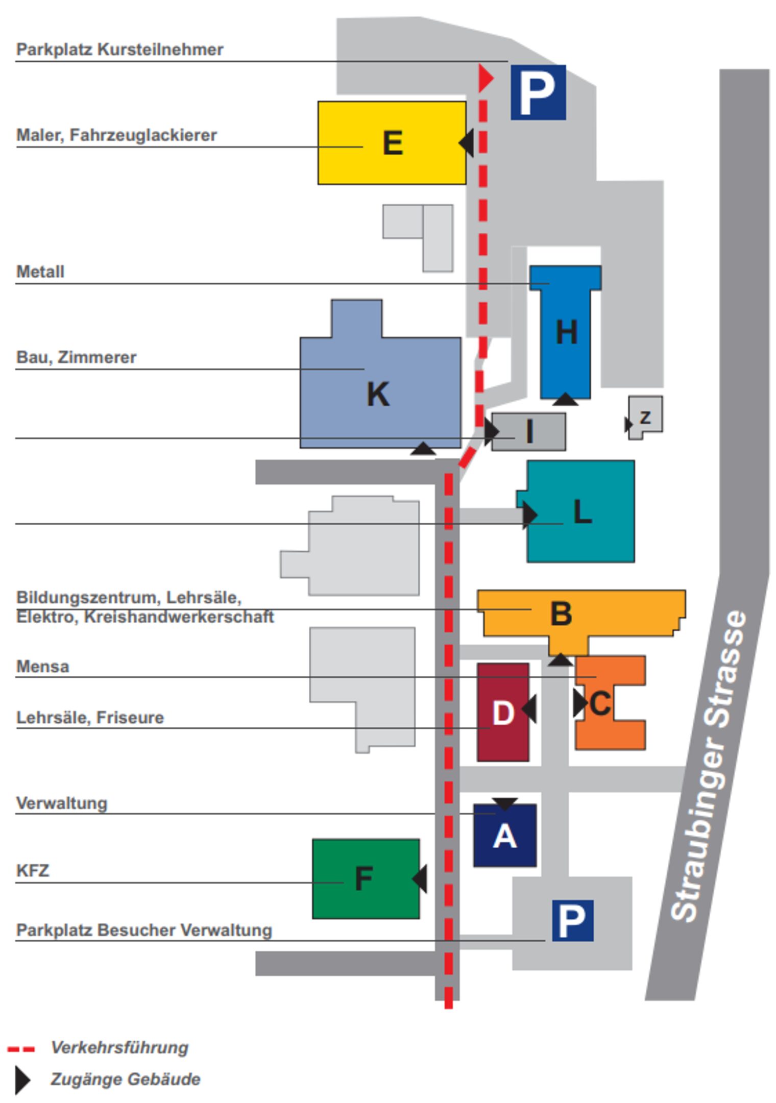 Der Geländeplan des Standortes Regensburg. 