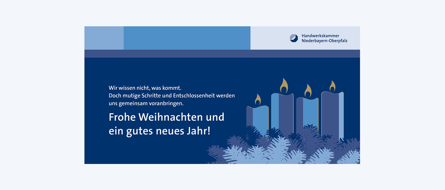 Die Weihnachtskarte der Handwerkskammer Niederbayern-Oberpfalz 2025.