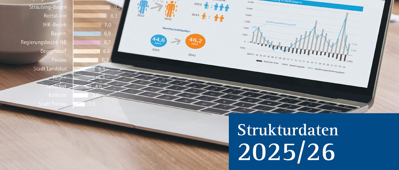 Titelbild für das niederbayerische Datenheft Strukturdaten 2025/26. 