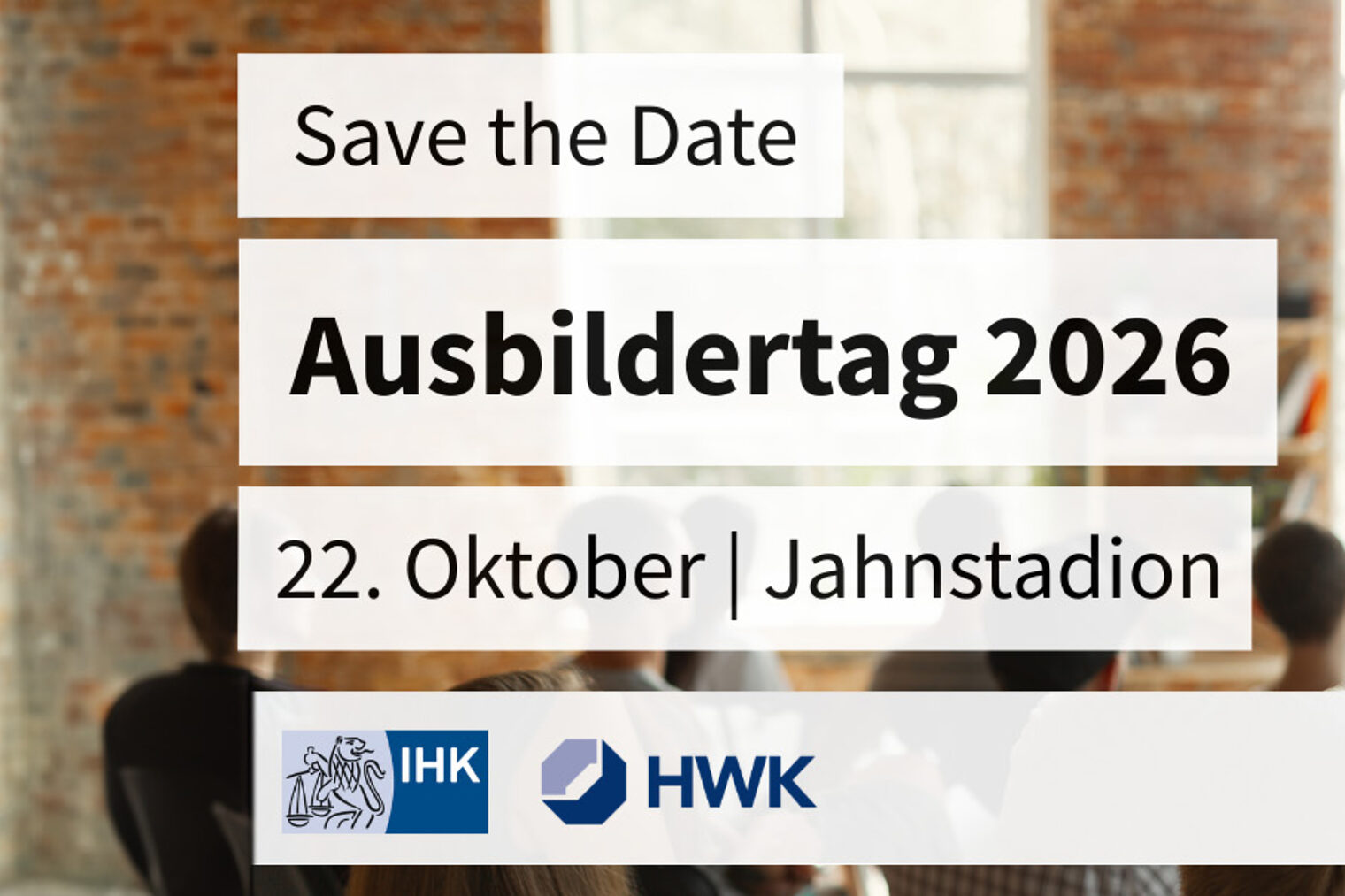 Save the Date - Ausbildertag 2026 am 22. Oktober 2026 im Jahnstadion