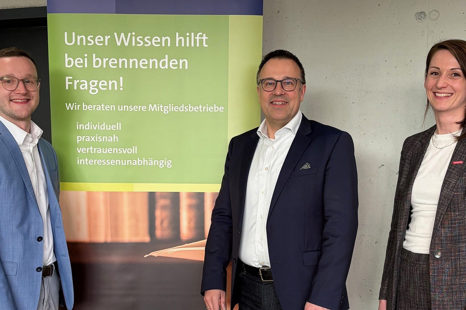 Betriebsberater Johannes Altweck, Bereichsleiter Andreas Keller und Betriebsberaterin Katrin Riedl gaben Vorträge für die Gäste.