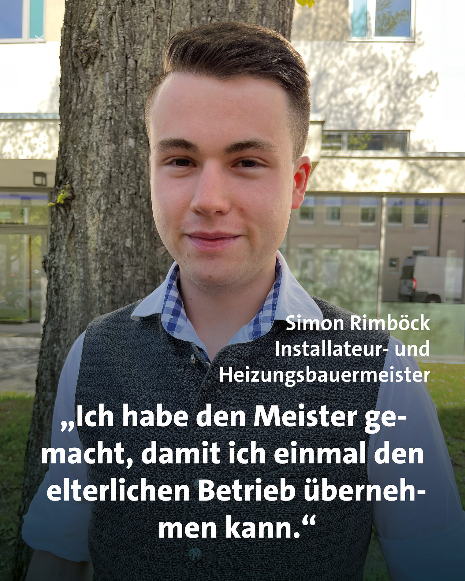Simon Rimböck gibt eine Stellungnahme zu seiner Meisterbesten-Ehrung.