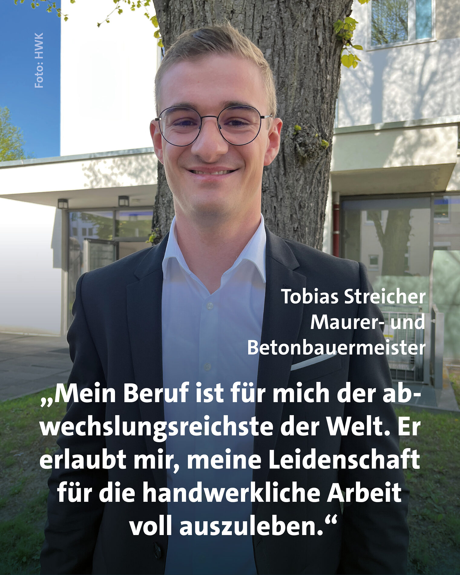 Tobias Streicher gibt eine Stellungnahme zu seiner Meisterbesten-Ehrung.