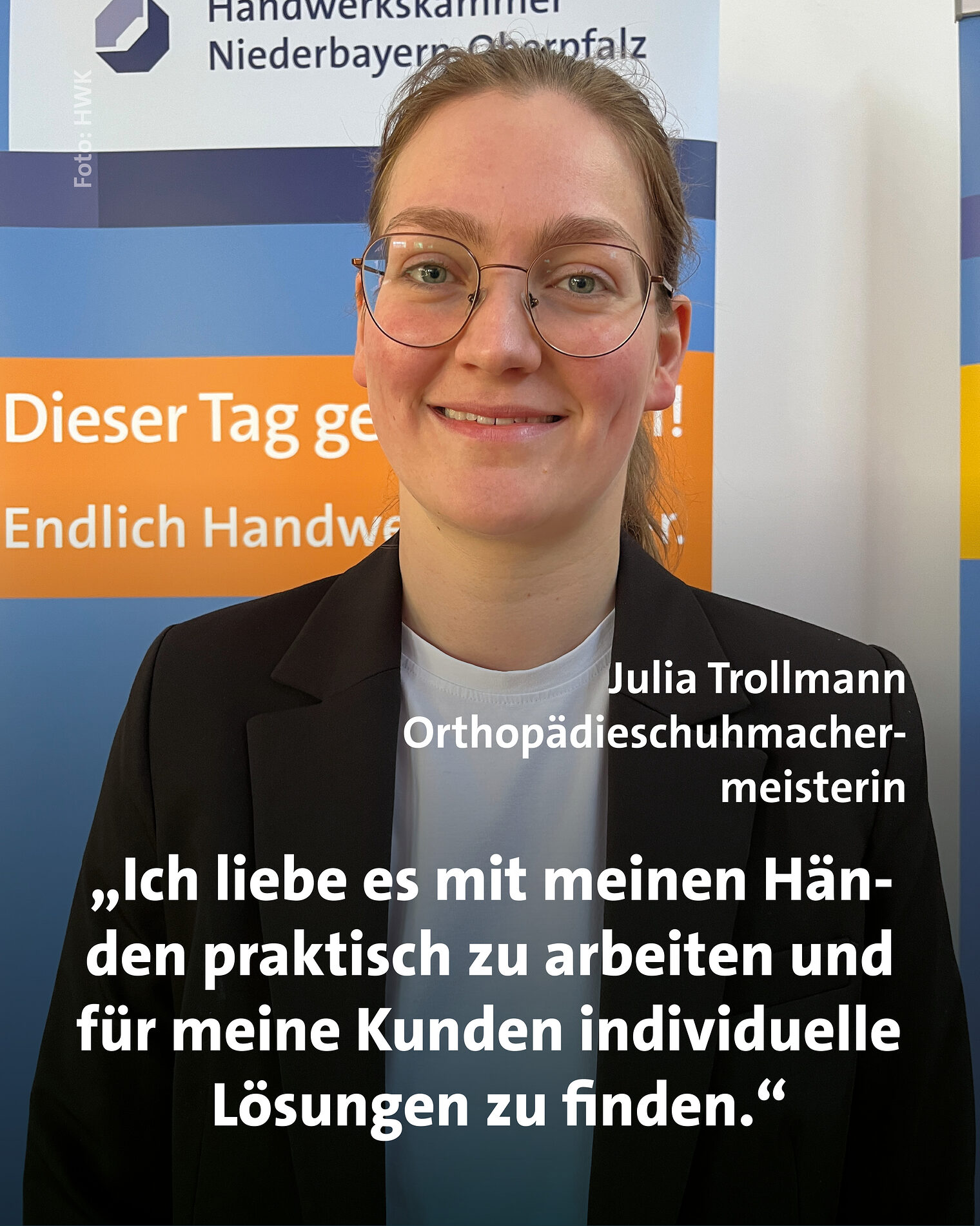Julia Trollmann gibt eine Stellungnahme zu ihrer Meisterbesten-Ehrung.
